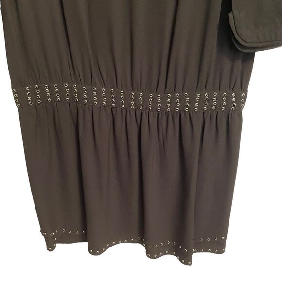 Zadig & Voltaire Deluxe Black Silk Studded V Neck Dress Size MED - Picture 5 of 8